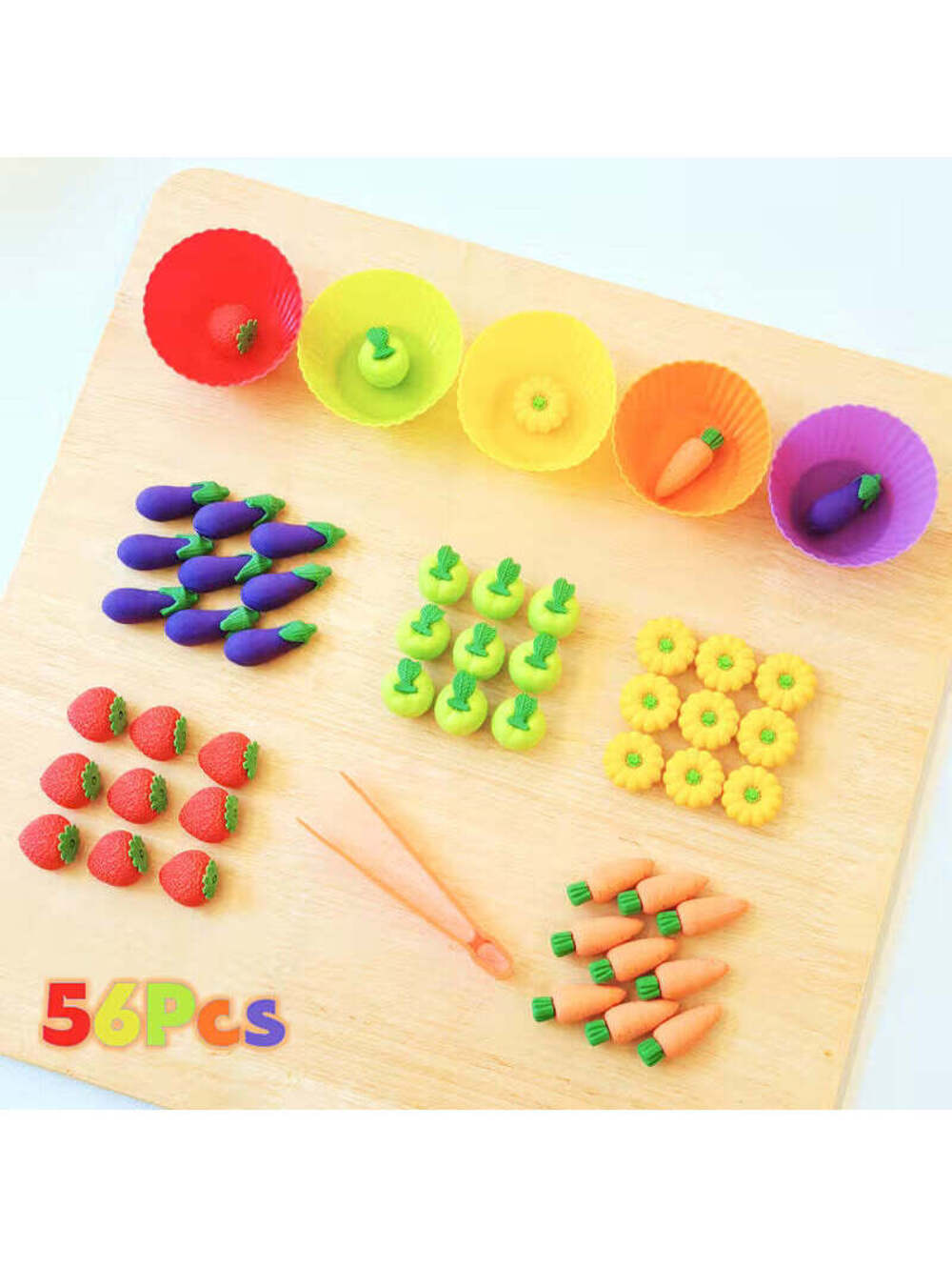 Set of 56pcs for Sorting And Counting Vegetables